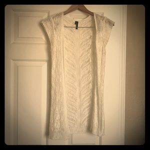 Short sleeved lace cardigan